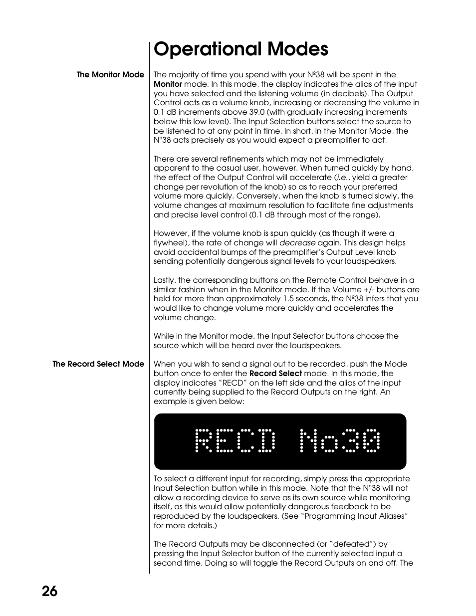 Operational modes | Madrigal Imaging N38 User Manual | Page 26 / 38