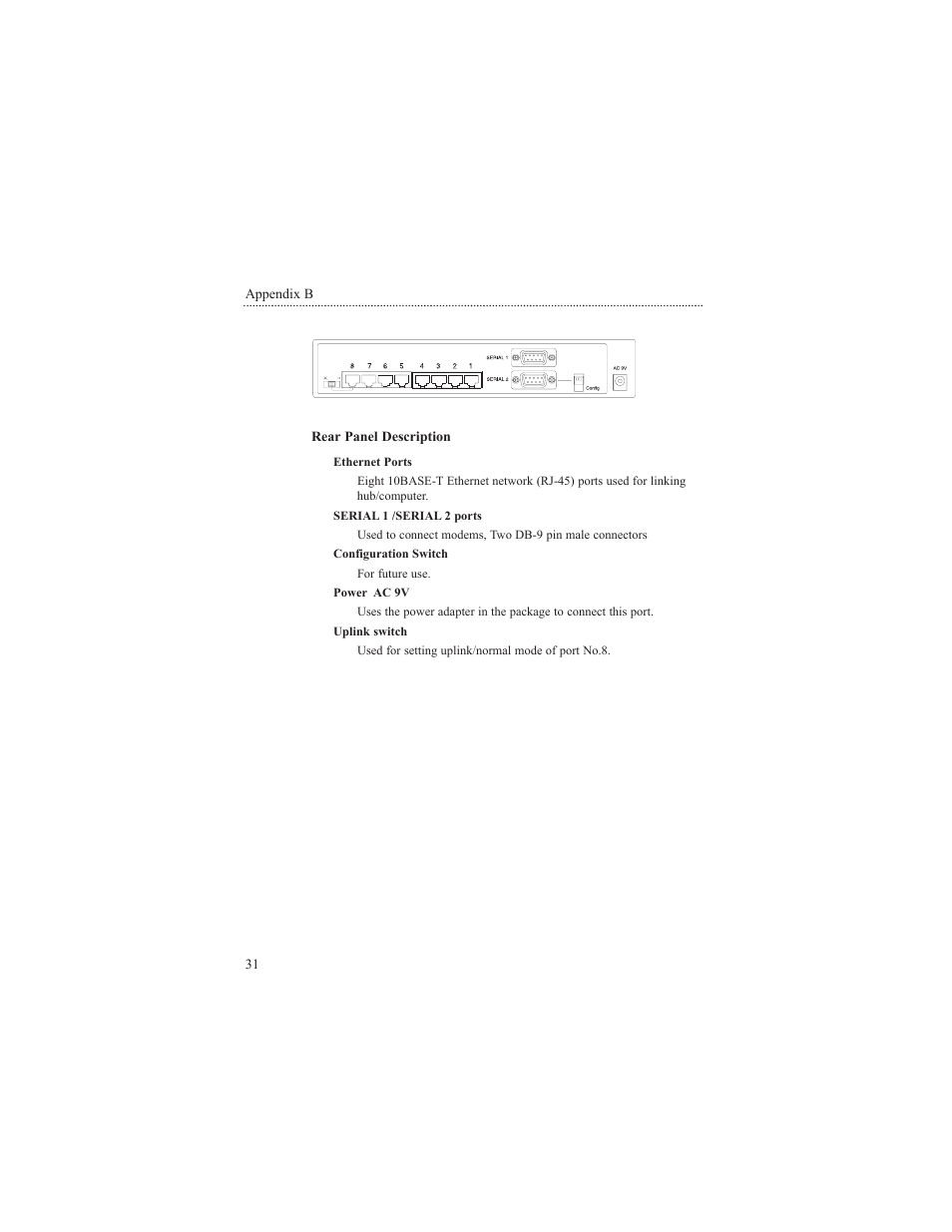 Rear panel description | Macsense Connectivity MIH-108 User Manual | Page 34 / 39