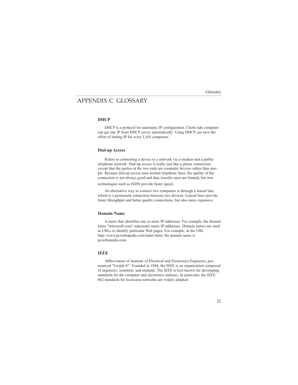 Appendix c glossary | Macsense Connectivity MIH-108 User Manual | Page 35 / 39