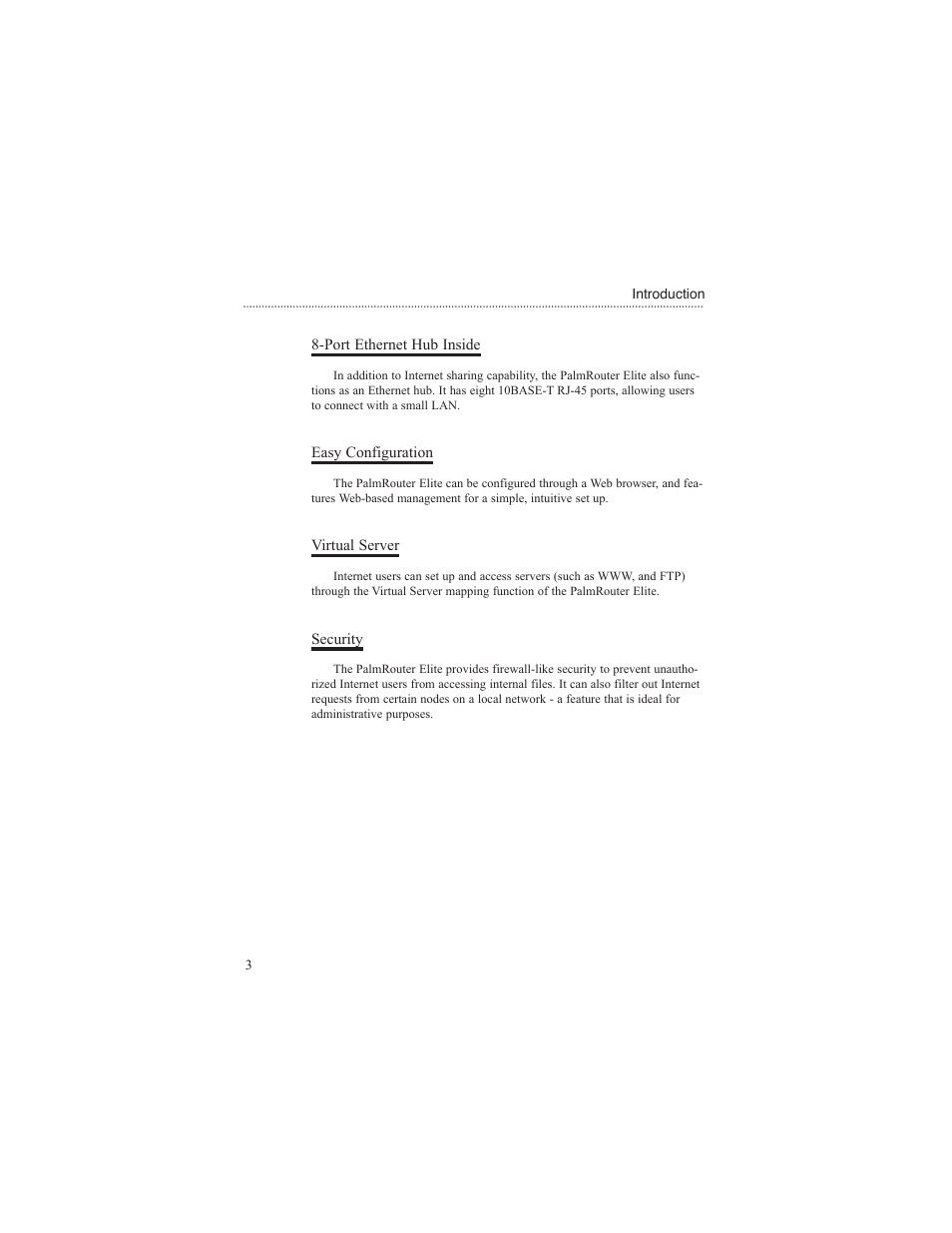 Port ethernet hub inside, Easy configuration, Virtual server | Security | Macsense Connectivity MIH-108 User Manual | Page 6 / 39