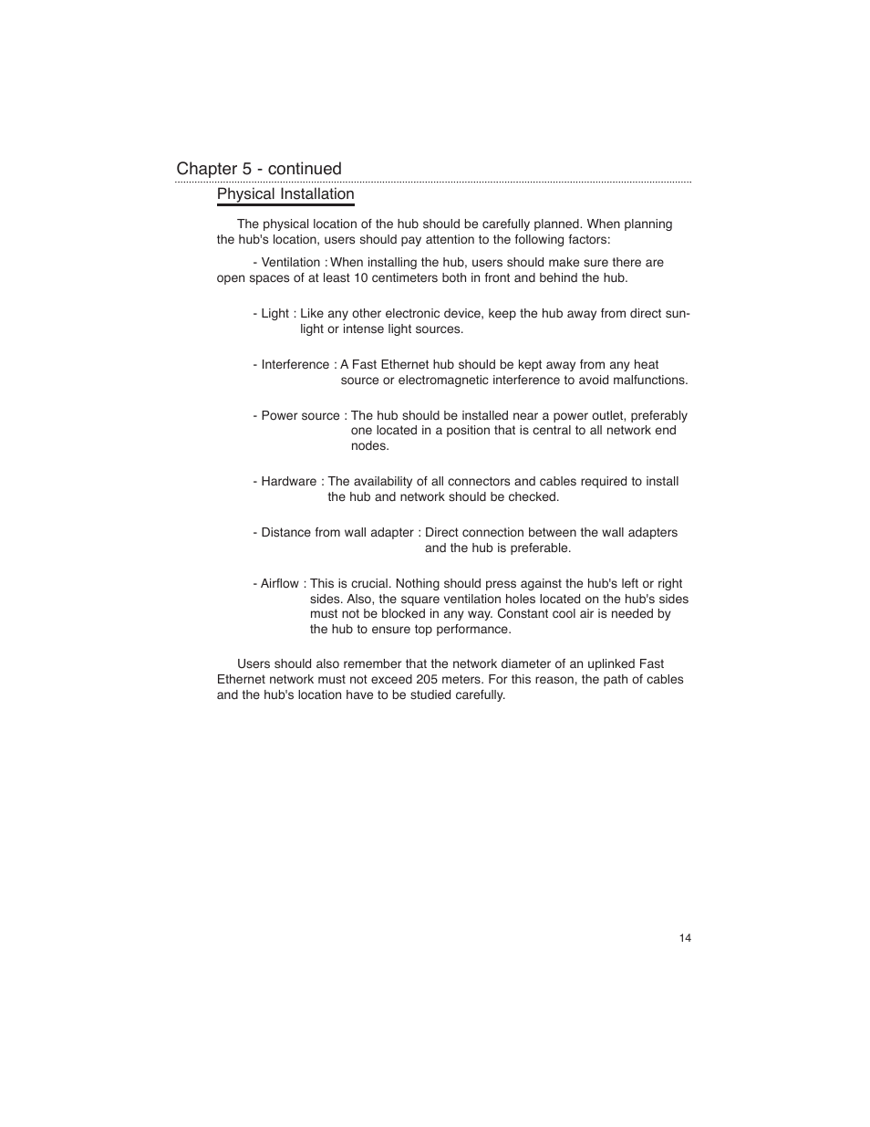 Physical installation, Chapter 5 - continued | Macsense Connectivity FDH-608/616 User Manual | Page 16 / 27