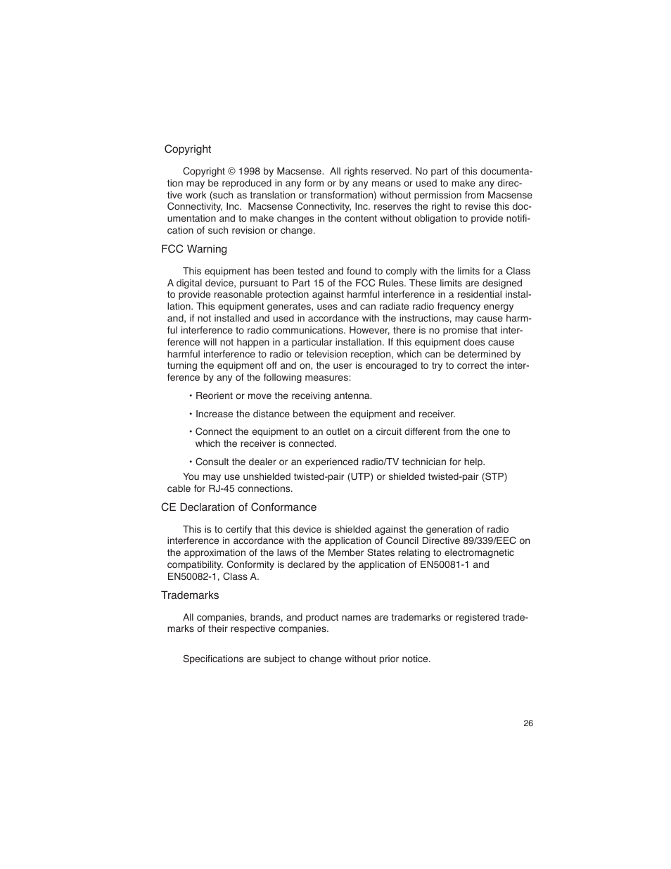 Macsense Connectivity FDH-608/616 User Manual | Page 27 / 27