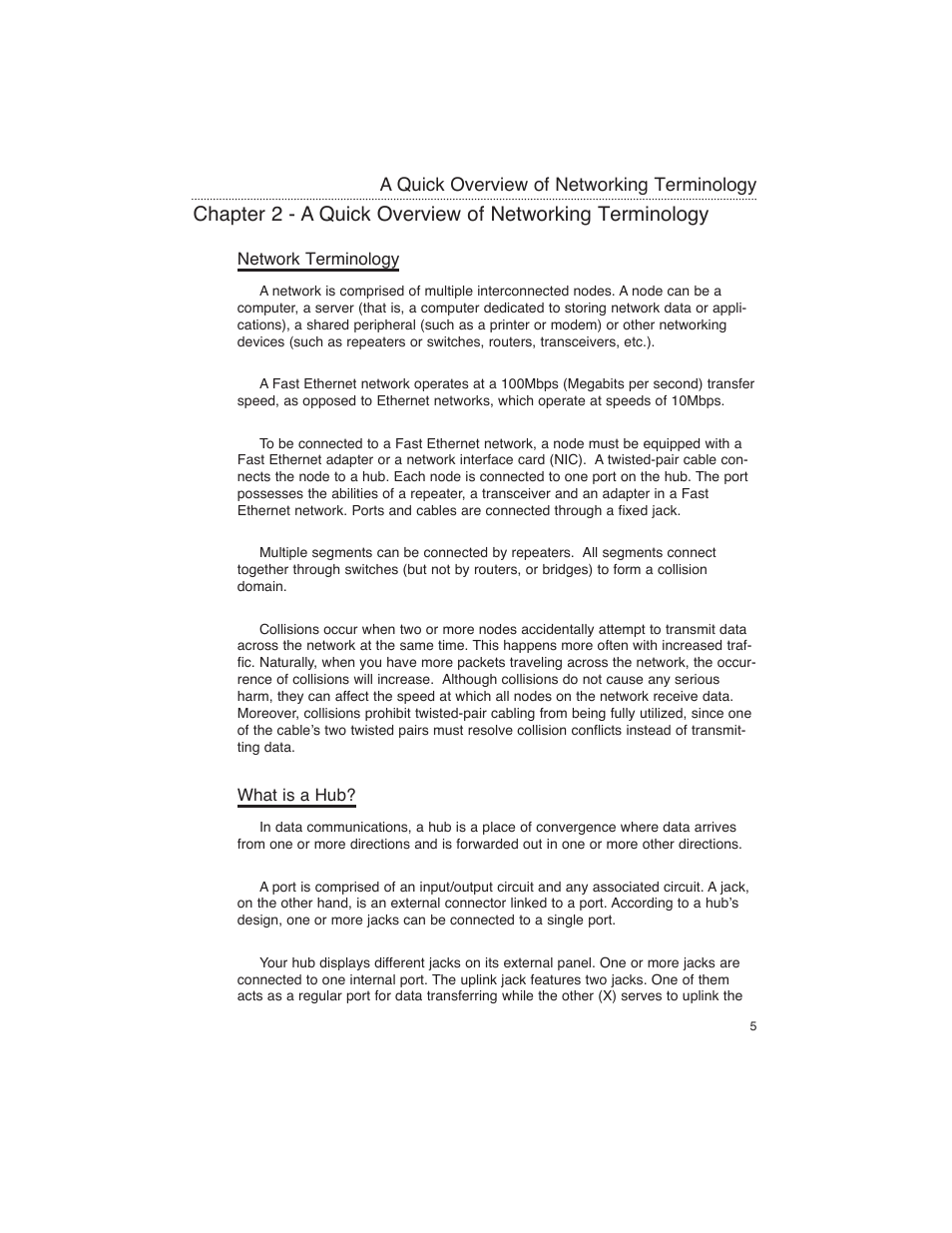 Network terminology, What is a hub | Macsense Connectivity FDH-608/616 User Manual | Page 8 / 27