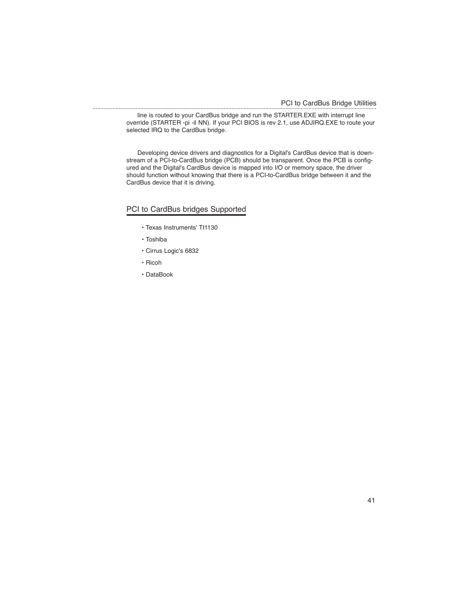 Pci to cardbus bridges supported | Macsense Connectivity MPC-200 User Manual | Page 40 / 43