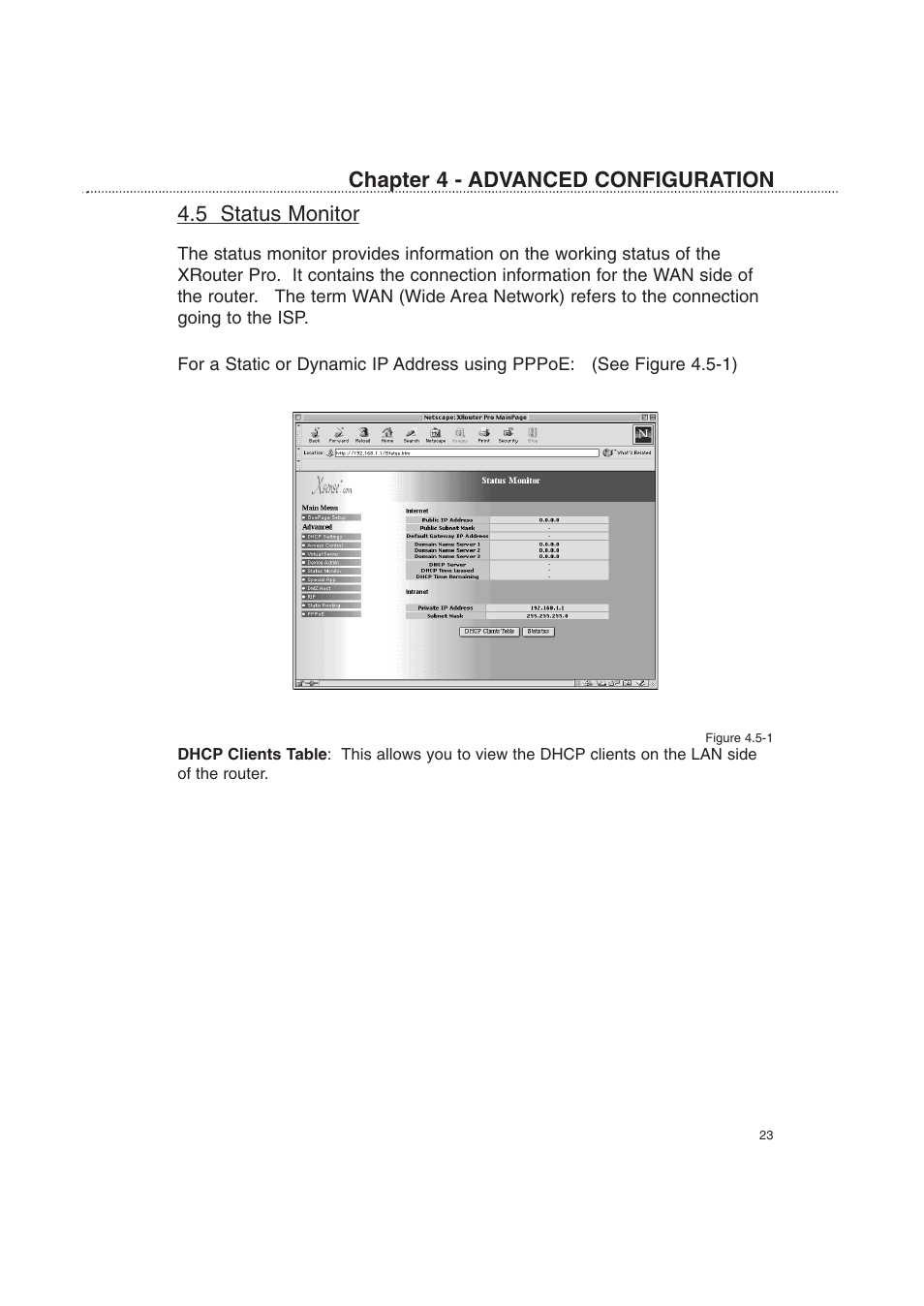 5 status monitor, Chapter 4 - advanced configuration | Macsense Connectivity XRouter Pro User Manual | Page 28 / 46