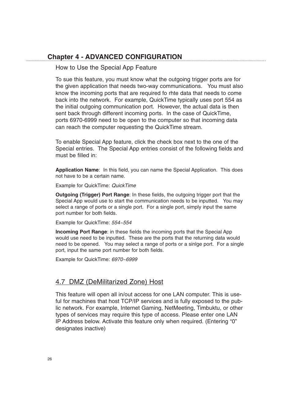7 dmz (demilitarized zone) host, Chapter 4 - advanced configuration | Macsense Connectivity XRouter Pro User Manual | Page 31 / 46