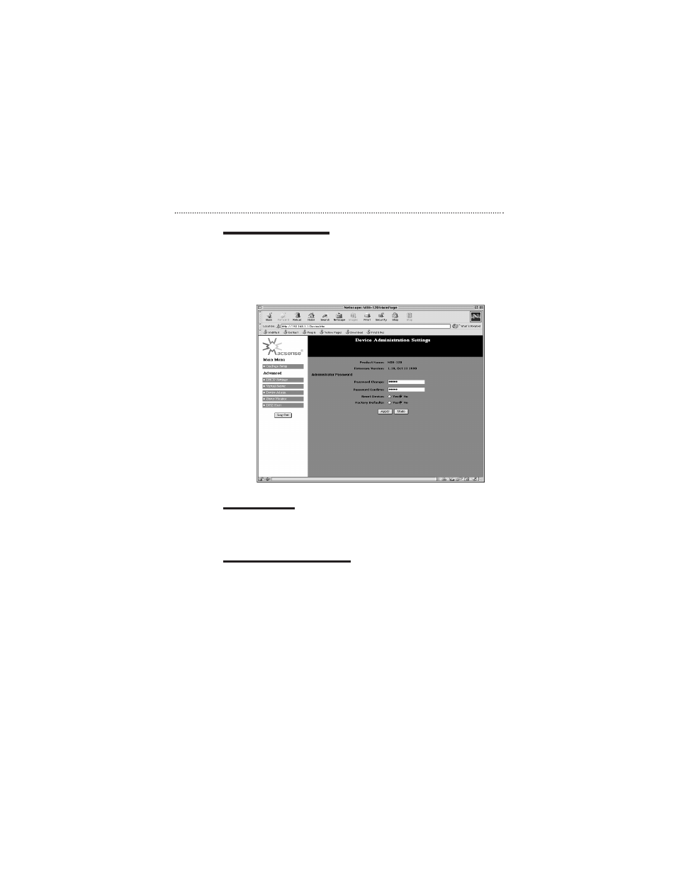 Device administration, Status monitor, Dmz (demilitarized ) host | Macsense Connectivity MIH-120 User Manual | Page 23 / 30