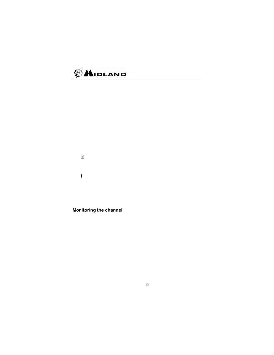 Tone/selective call operation, Monitoring the channel | Midland Radio SP-410 User Manual | Page 18 / 36