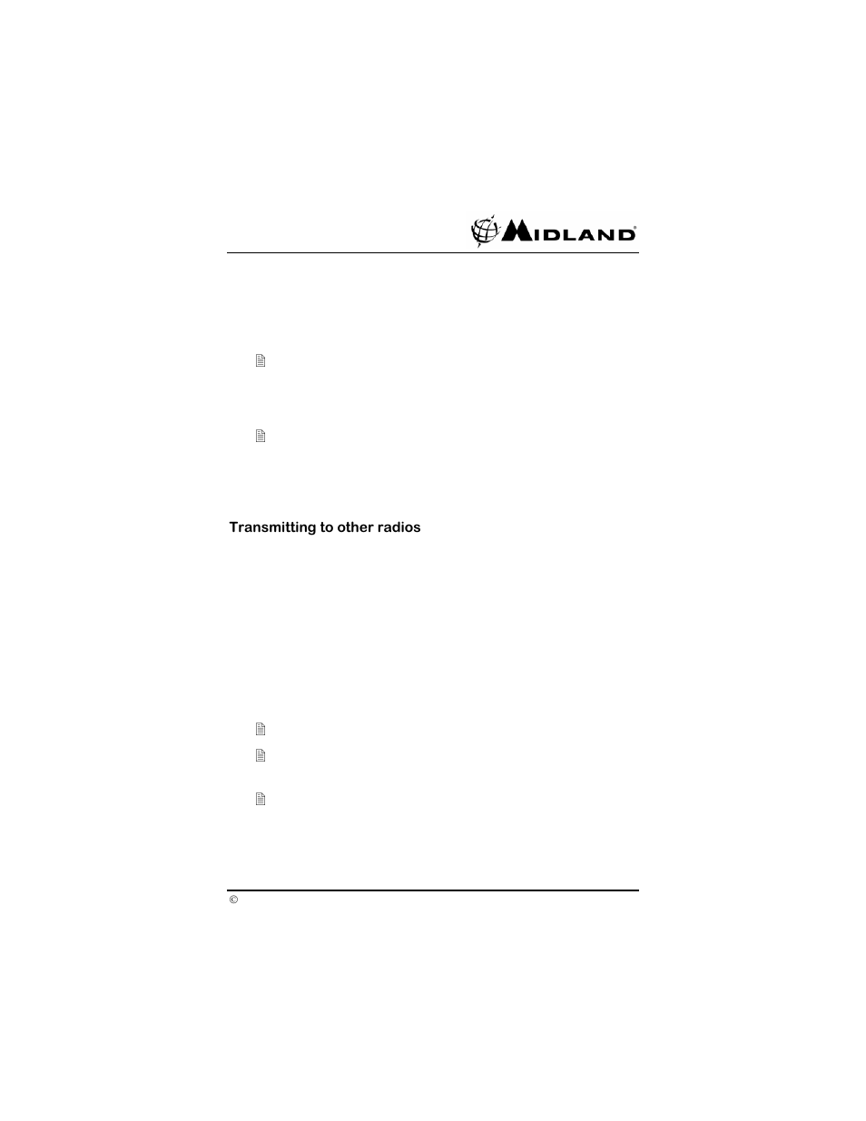 Transmitting to other radios | Midland Radio SP-410 User Manual | Page 19 / 36