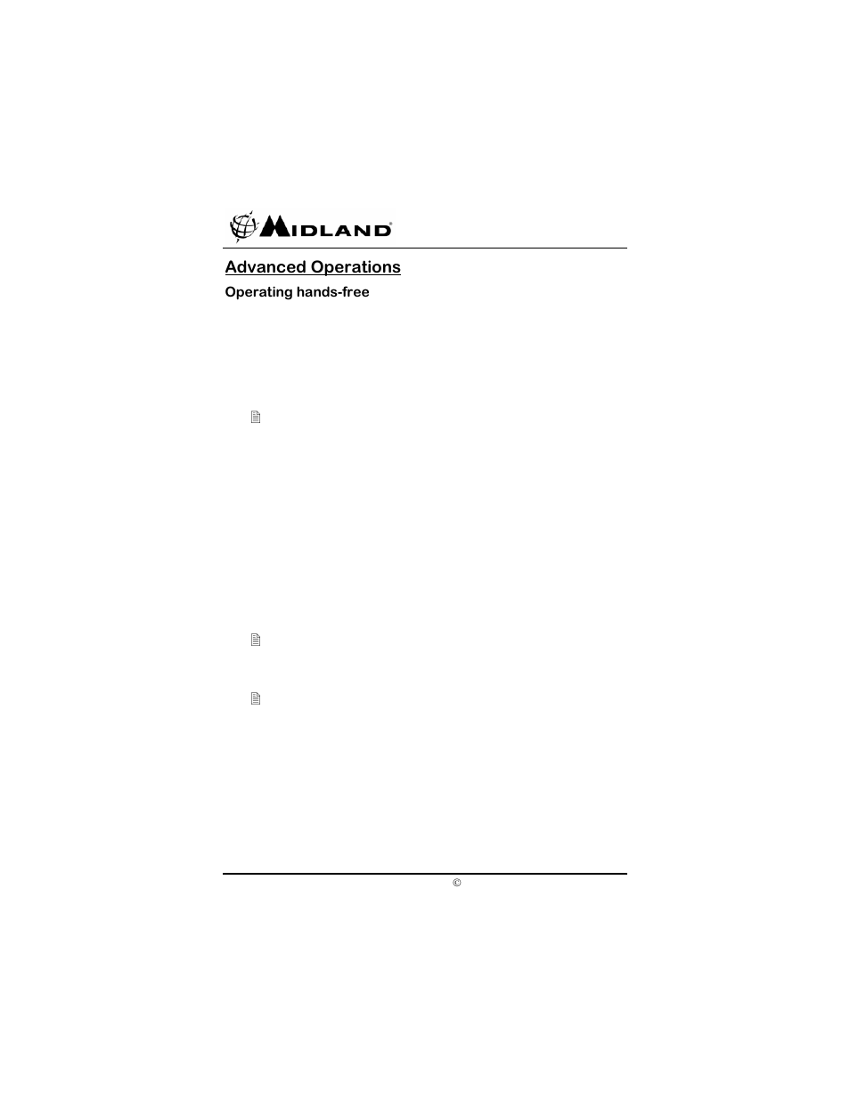 Advanced operations, Operating hands-free, Activating vox | Midland Radio SP-410 User Manual | Page 24 / 36