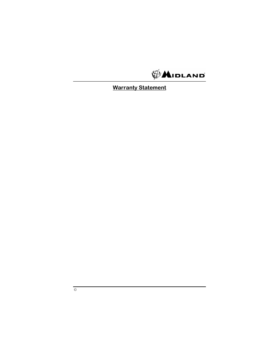 Warranty statement | Midland Radio SP-410 User Manual | Page 35 / 36