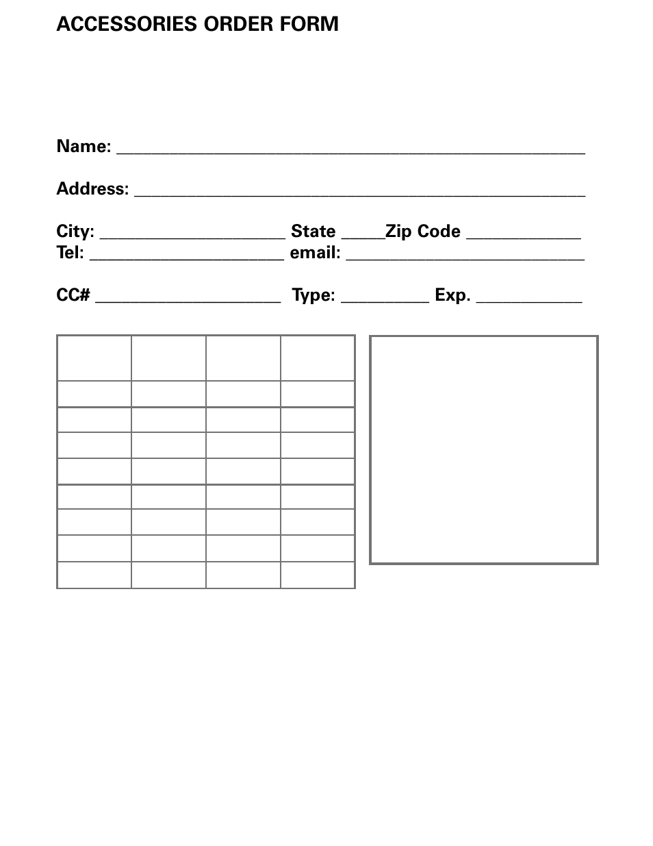 Accessories order form | MIDLAND LXT360/365 User Manual | Page 15 / 16