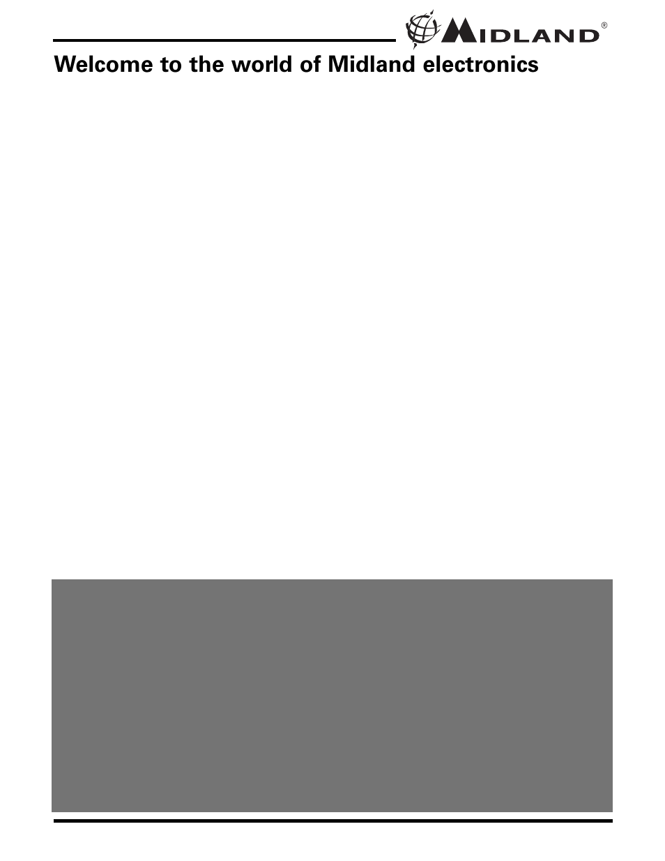 Welcome to the world of midland electronics | MIDLAND GXT500/550/565 User Manual | Page 3 / 20