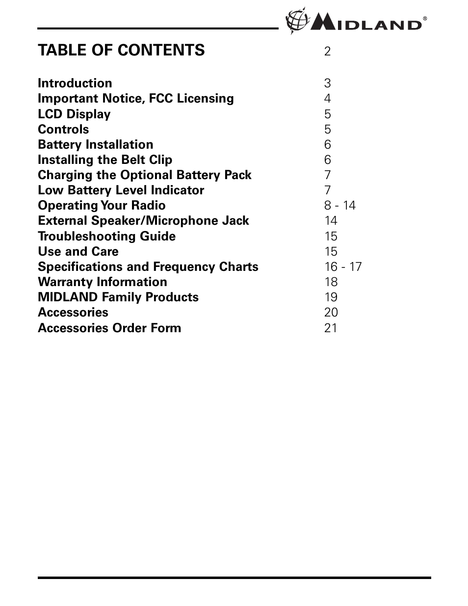 MIDLAND GXT740/785 User Manual | Page 3 / 24