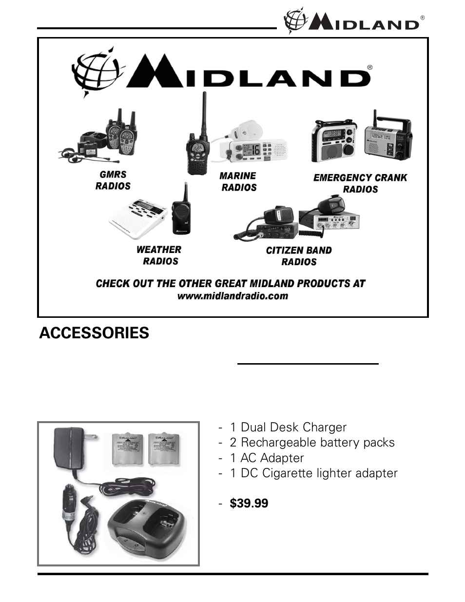 Accessories | MIDLAND LXT276/330/335 User Manual | Page 15 / 20
