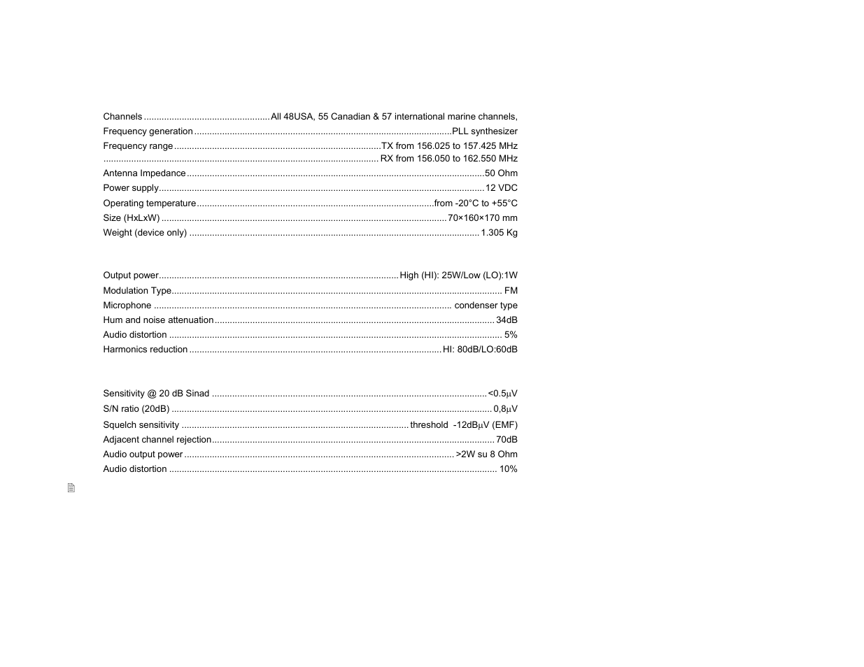 12 technical specifications | Midland Radio RG2W or RG2B User Manual | Page 27 / 30