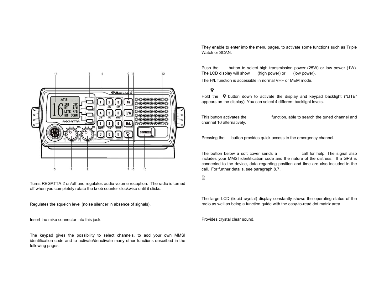 2description of controls and connectors | Midland Radio RG2W or RG2B User Manual | Page 7 / 30