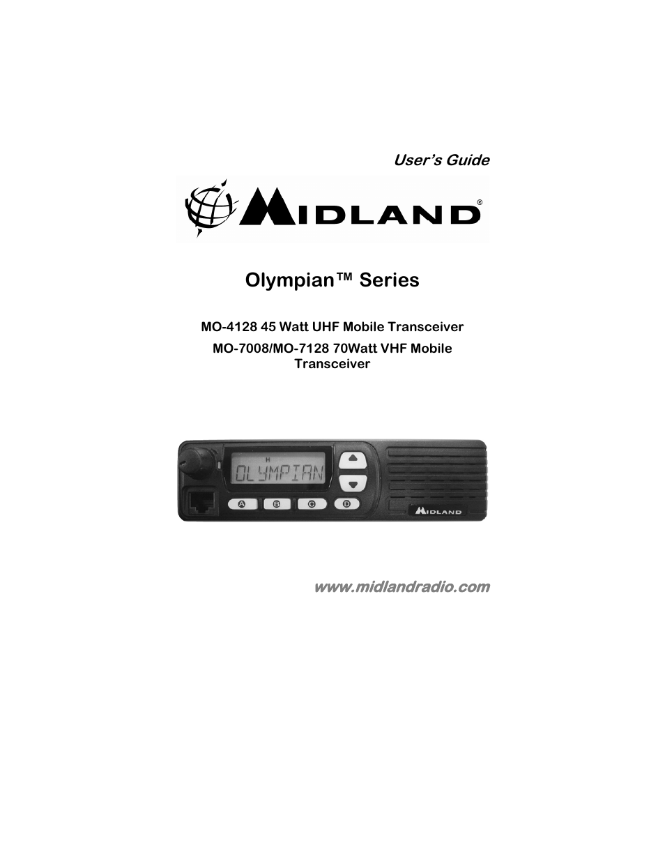 Midland Radio OLYMPIANTM SERIES MO-4128 User Manual | 28 pages