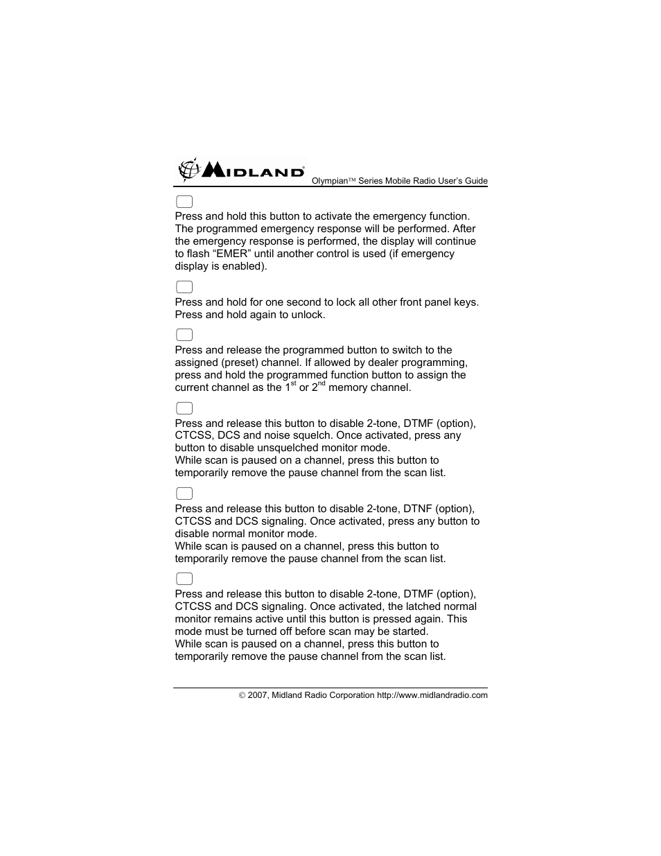 Midland Radio OLYMPIANTM SERIES MO-4128 User Manual | Page 20 / 28