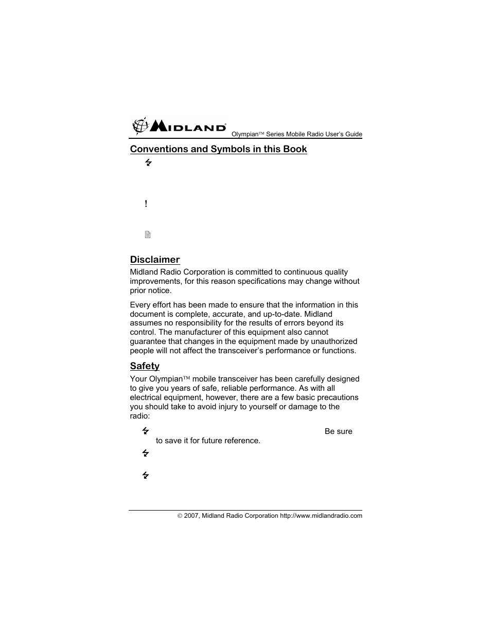 Midland Radio OLYMPIANTM SERIES MO-4128 User Manual | Page 4 / 28