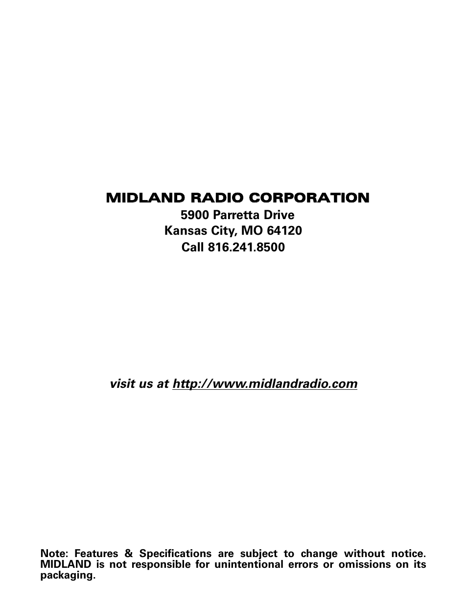 MIDLAND LXT112 User Manual | Page 12 / 12