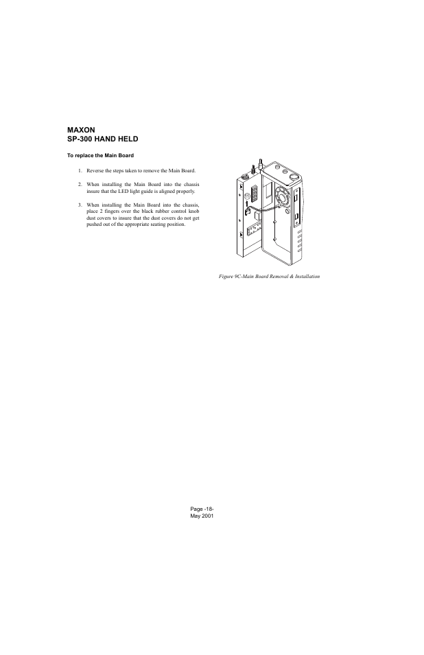 To replace the main board, Maxon sp-300 hand held | Midland Radio SP-300 User Manual | Page 21 / 52