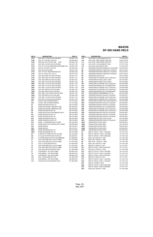 Maxon sp-300 hand held | Midland Radio SP-300 User Manual | Page 38 / 52