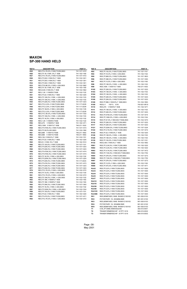 Maxon sp-300 hand held | Midland Radio SP-300 User Manual | Page 39 / 52
