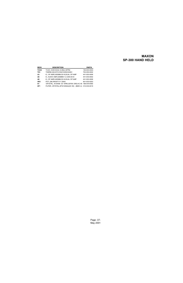 Maxon sp-300 hand held | Midland Radio SP-300 User Manual | Page 40 / 52