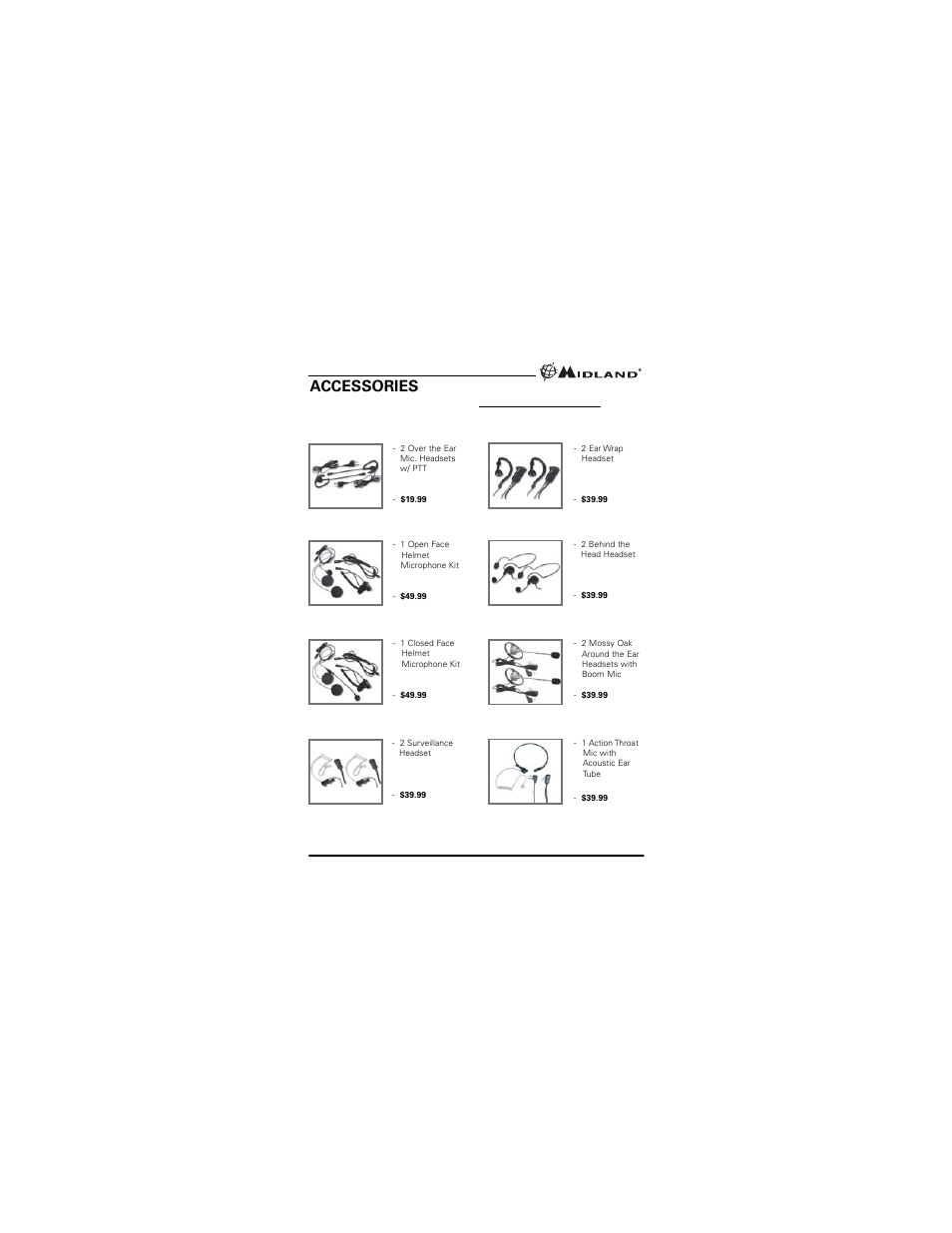 Accessories | MIDLAND GXT760/795 User Manual | Page 17 / 20