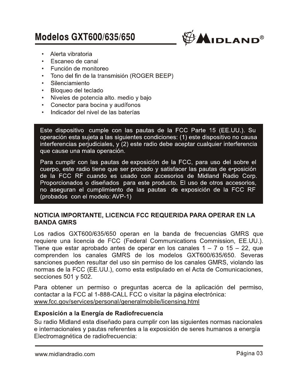 Midland Radio GXT600 User Manual | Page 27 / 40