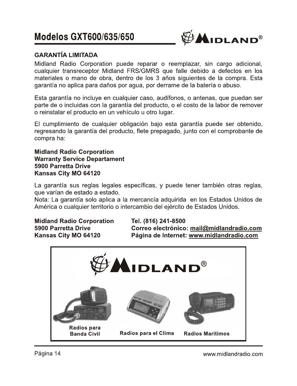 Midland Radio GXT600 User Manual | Page 38 / 40