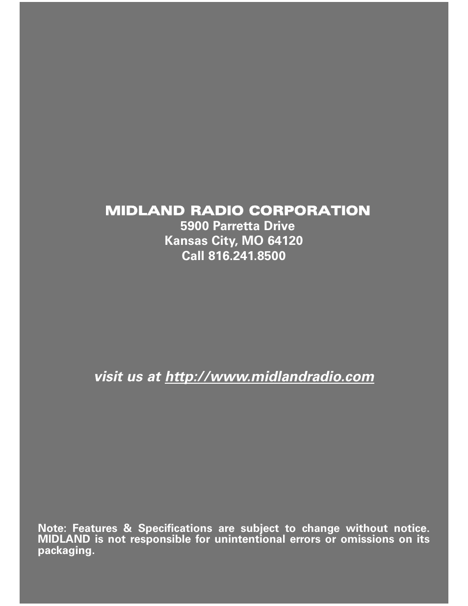 Midland Radio LXT420 User Manual | Page 24 / 24