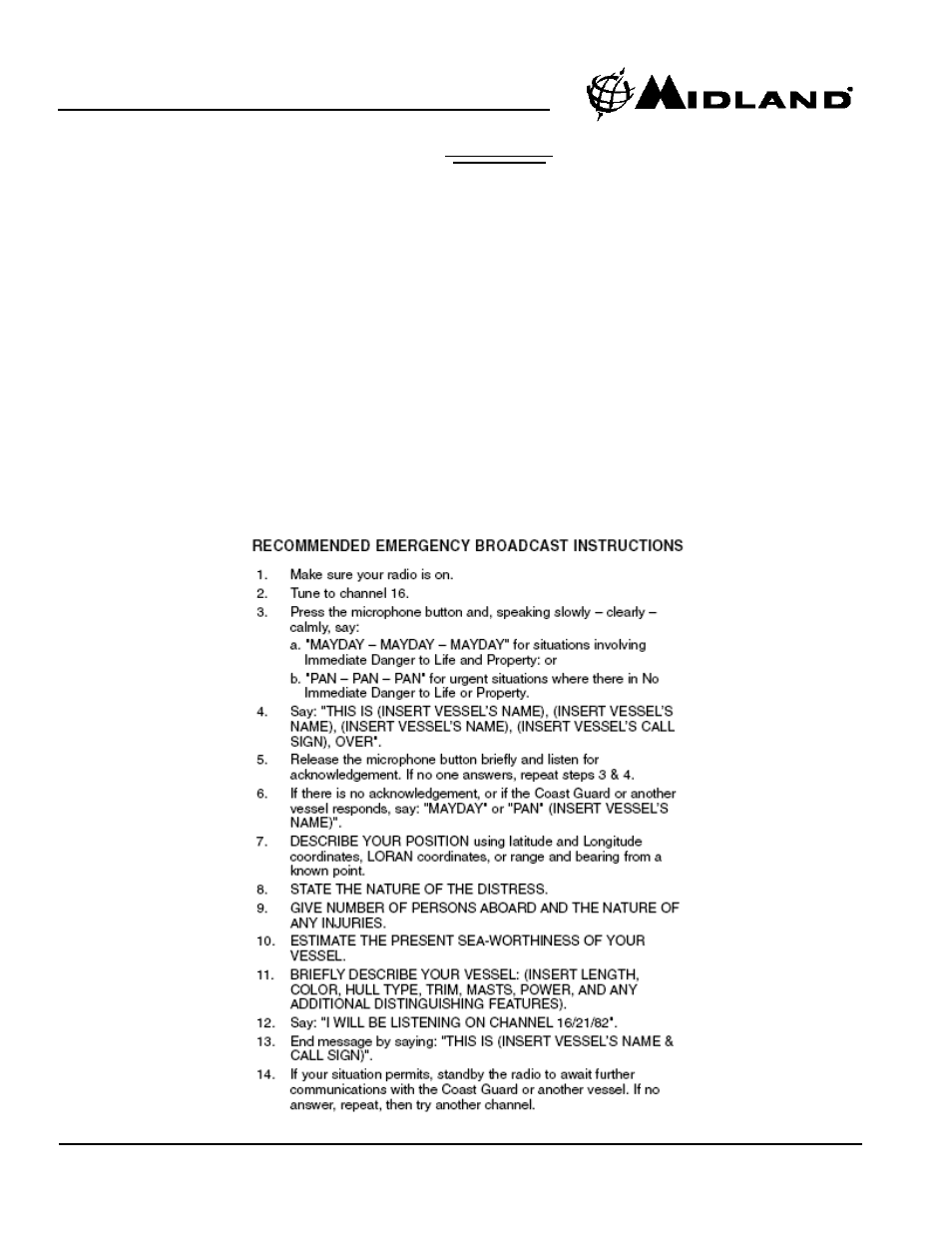 Distress | MIDLAND RG1 User Manual | Page 14 / 26