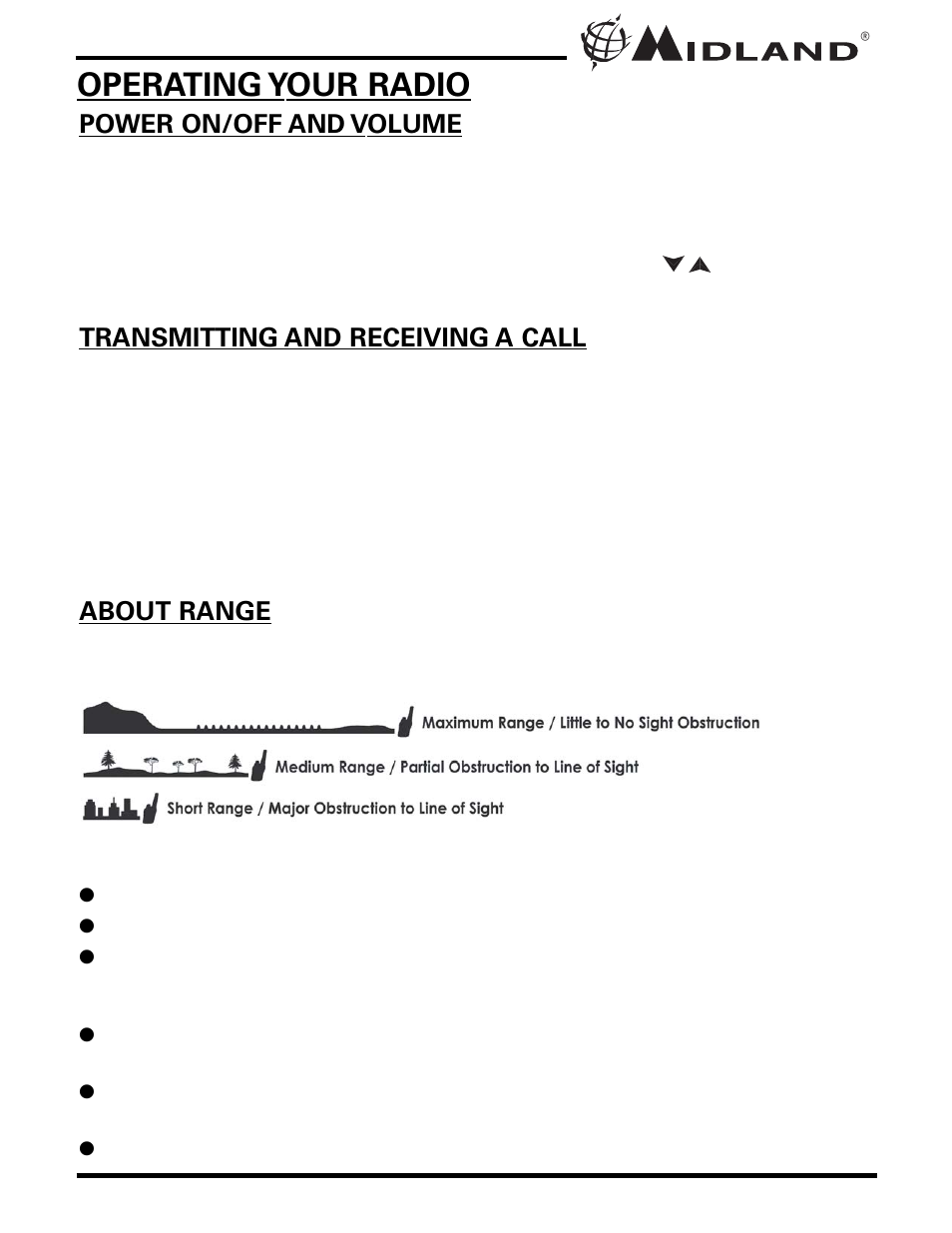 Operating your radio | MIDLAND LXT340/345 User Manual | Page 8 / 20