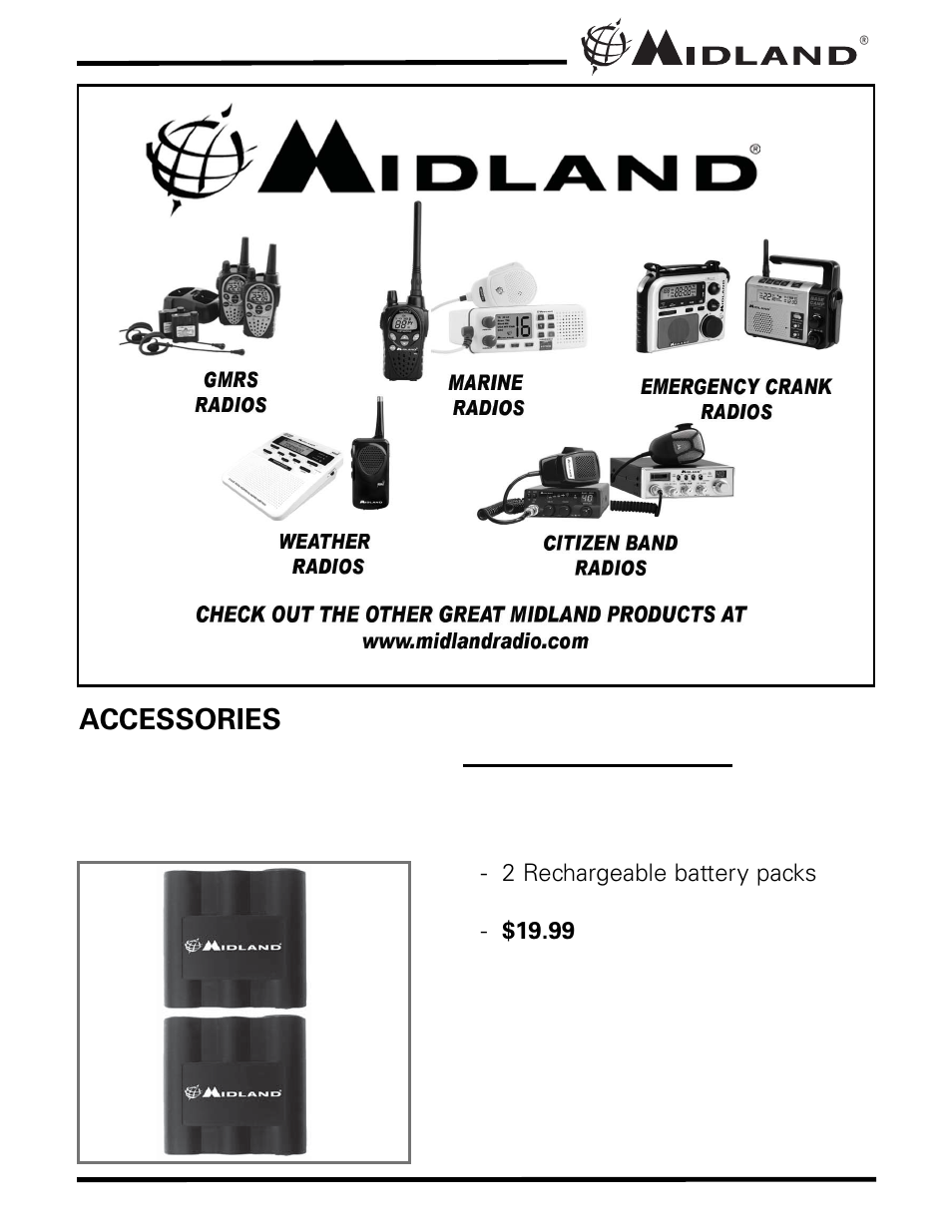 Accessories | MIDLAND XT511 User Manual | Page 22 / 28