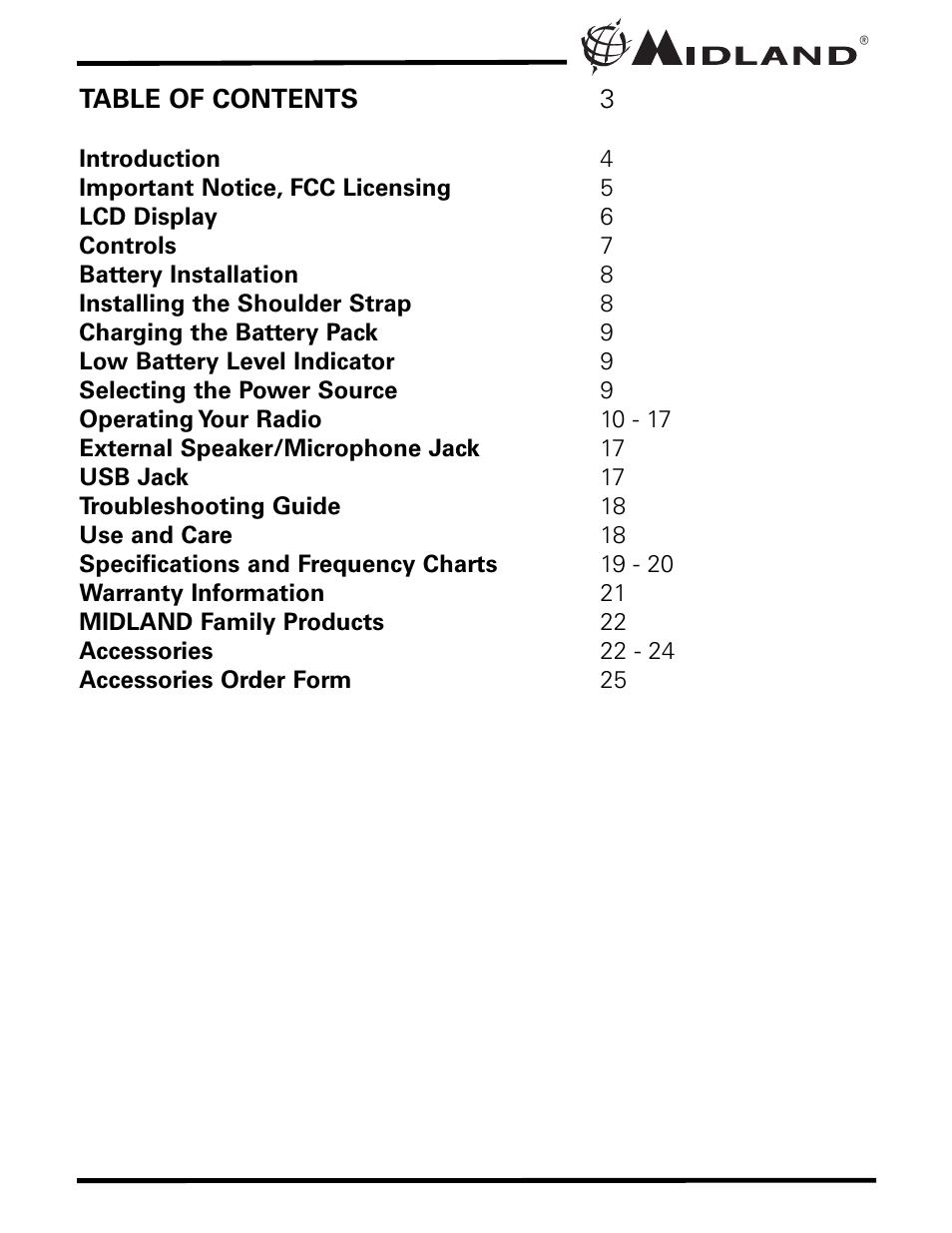 MIDLAND XT511 User Manual | Page 3 / 28