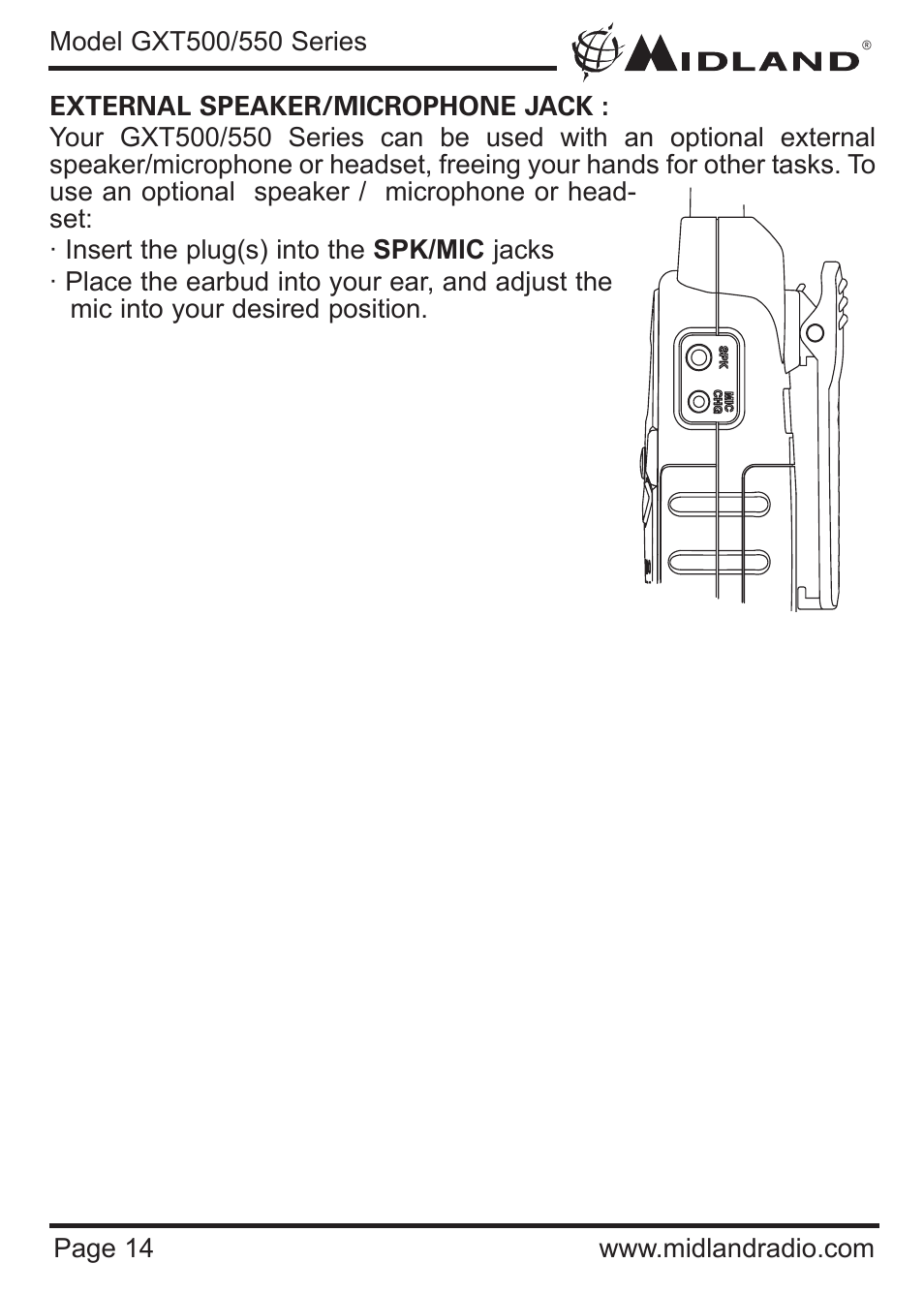 MIDLAND GXT500/550 User Manual | Page 14 / 20