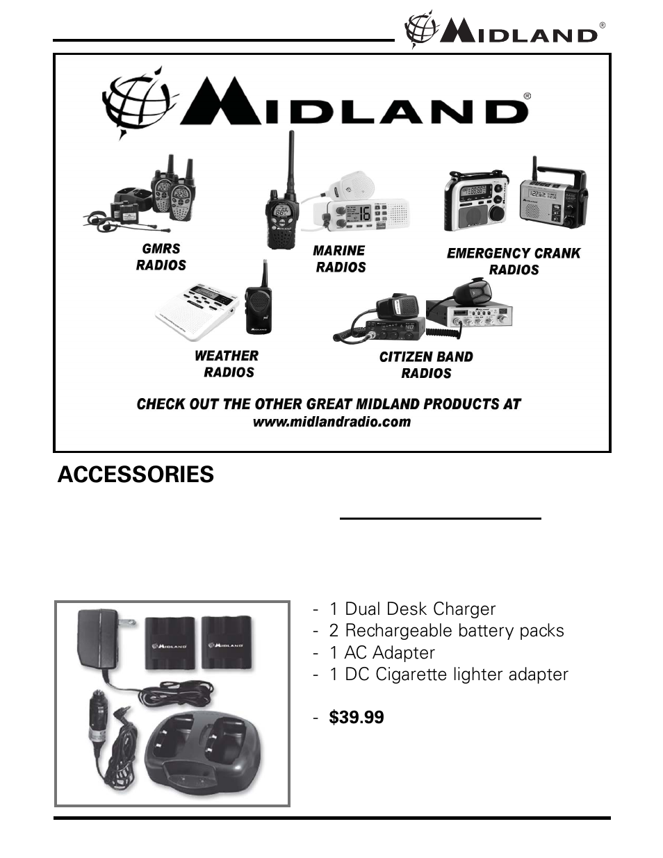 Accessories | MIDLAND X-TRA TALK GXT771 User Manual | Page 15 / 20