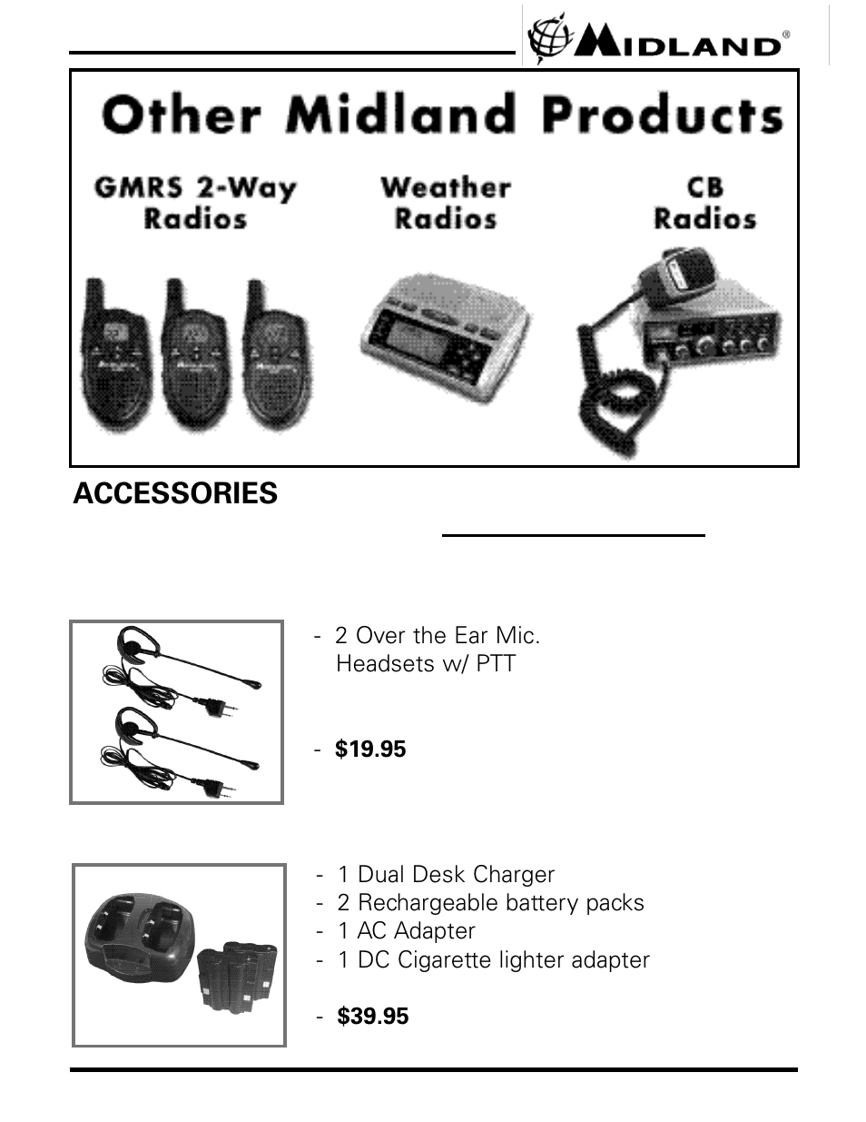 Accessories | Midland Radio GXT444 User Manual | Page 14 / 16