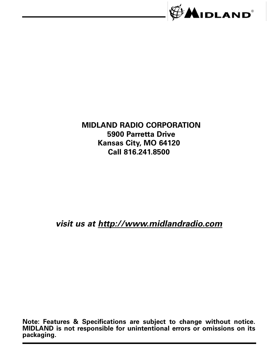 Midland Radio GXT444 User Manual | Page 16 / 16