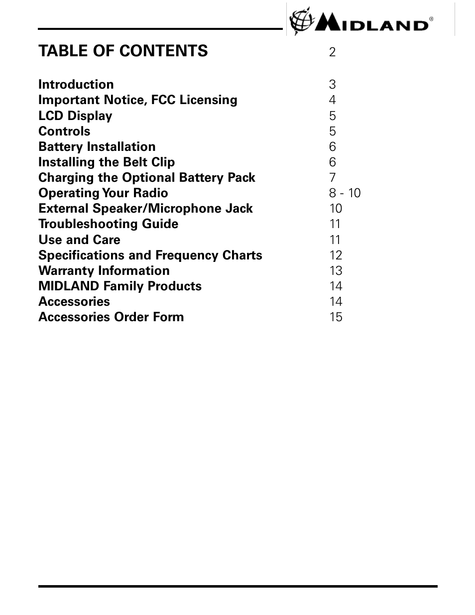 Midland Radio GXT444 User Manual | Page 2 / 16