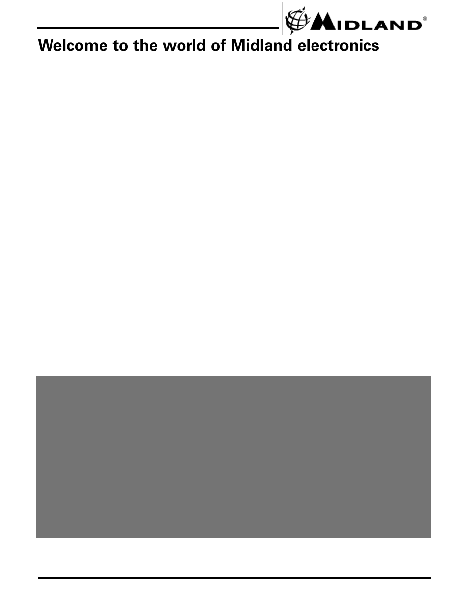 Welcome to the world of midland electronics | Midland Radio GXT444 User Manual | Page 3 / 16