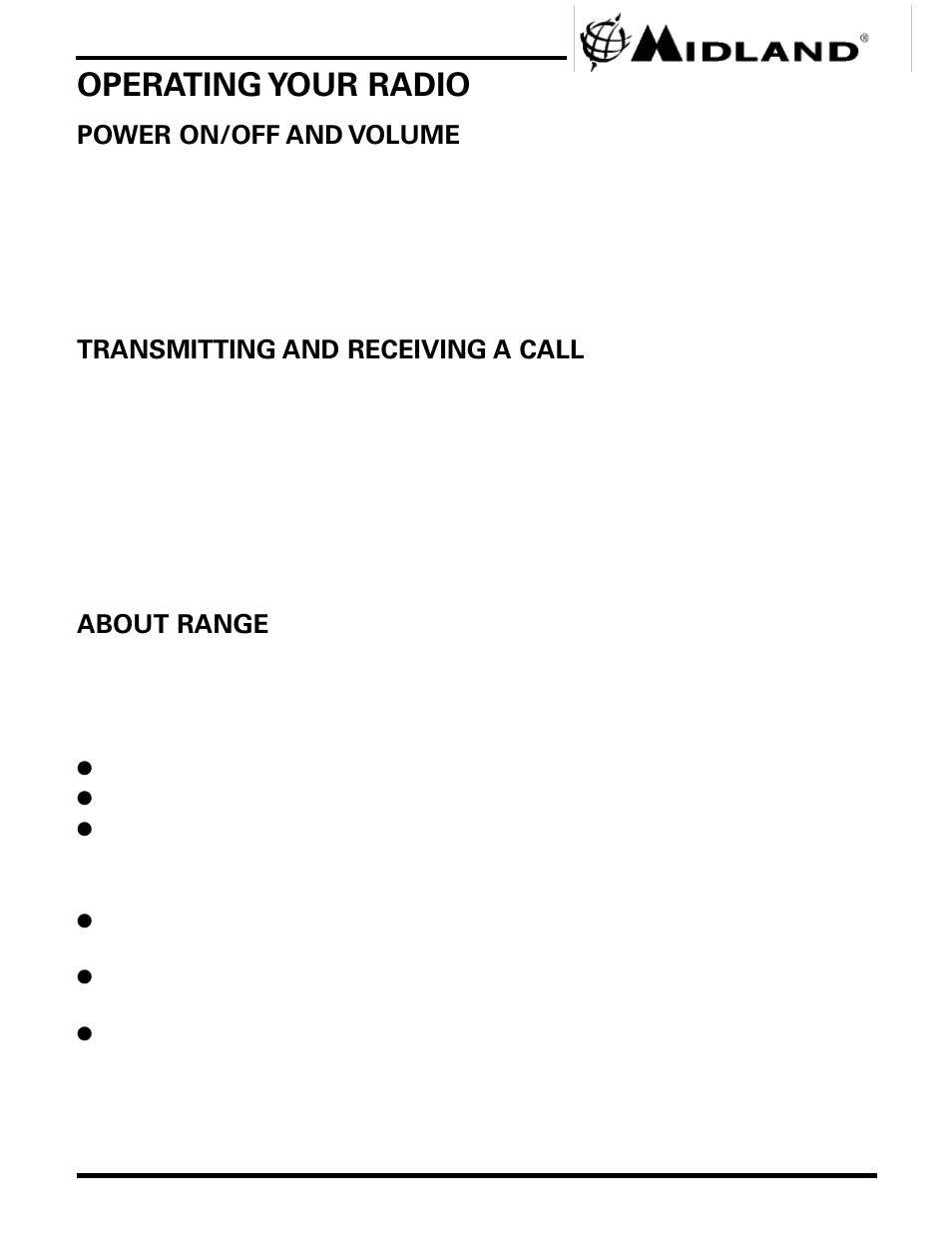 Operating your radio | Midland Radio GXT444 User Manual | Page 8 / 16