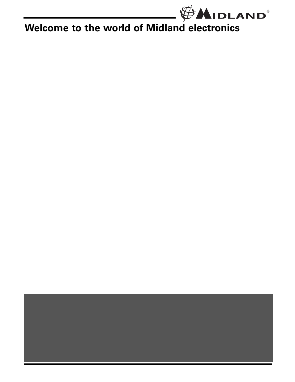 Welcome to the world of midland electronics | MIDLAND GXT900 User Manual | Page 4 / 28