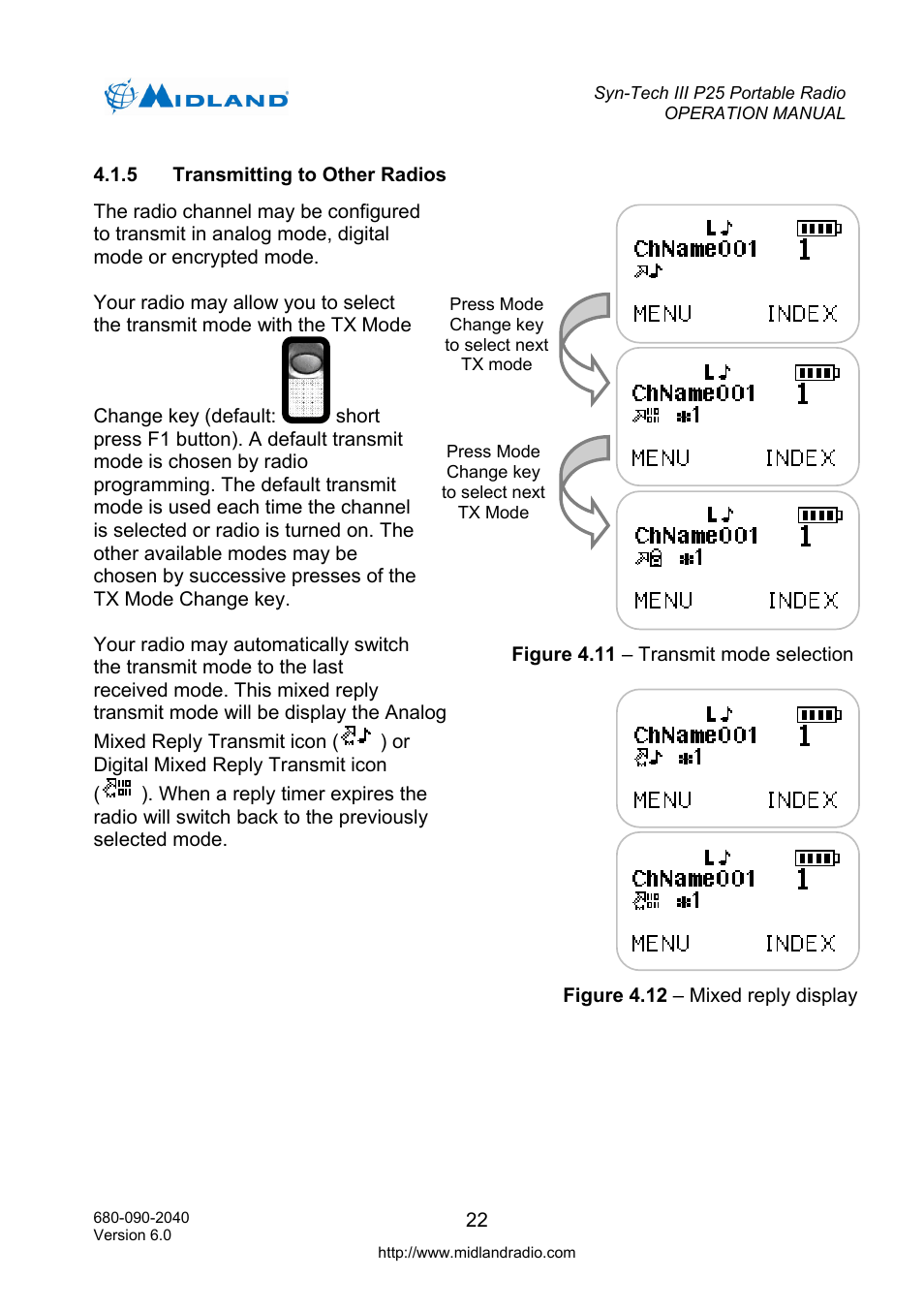 Transmitting to other radios, Ll button | Midland Radio SYN-TECH III P25 User Manual | Page 30 / 76