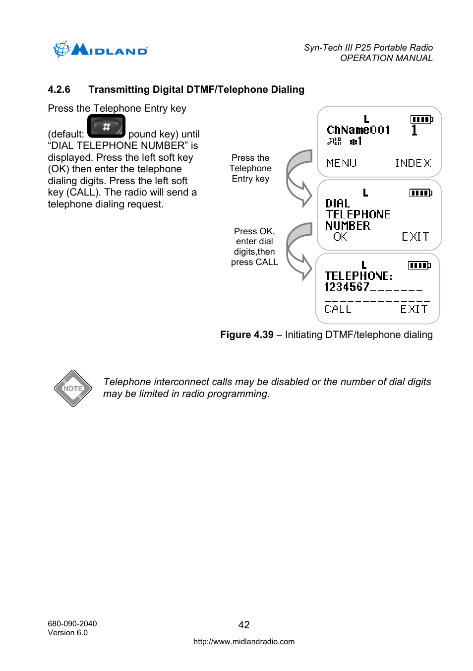 Transmitting digital dtmf/telephone dialing | Midland Radio SYN-TECH III P25 User Manual | Page 50 / 76