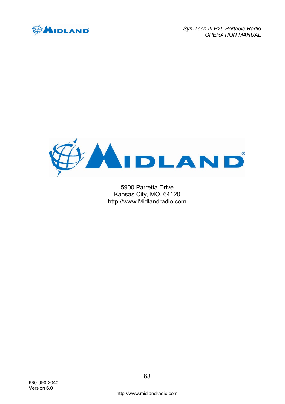 Midland Radio SYN-TECH III P25 User Manual | Page 76 / 76