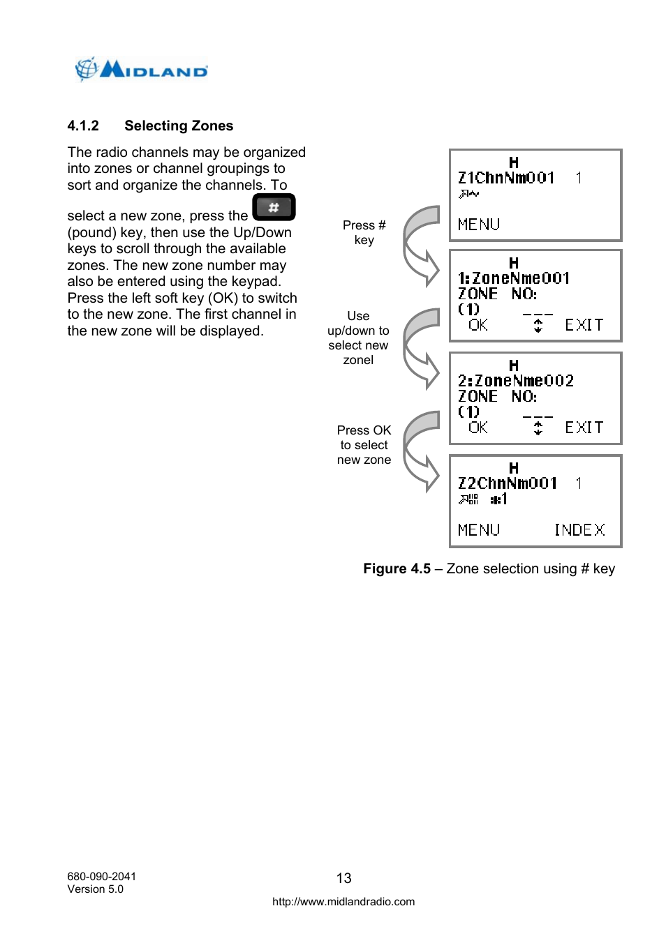 Selecting zones, Tors | Midland Radio P25 User Manual | Page 22 / 72