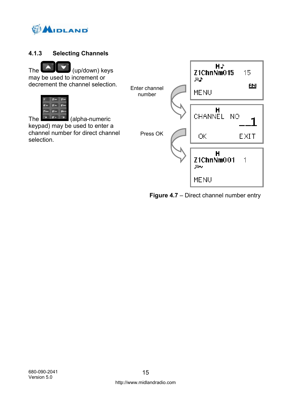 Selecting channels | Midland Radio P25 User Manual | Page 24 / 72